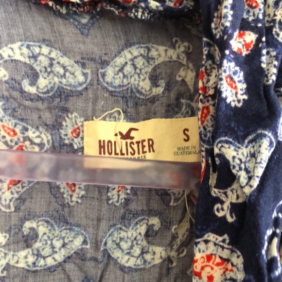 Hollister Navy and Red Patterned Kimono Cardigan - Picture 2 of 7